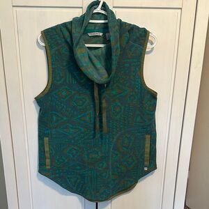 Toad&Co Sundowner Fleece Vest, Women’s M, Teal and Olive